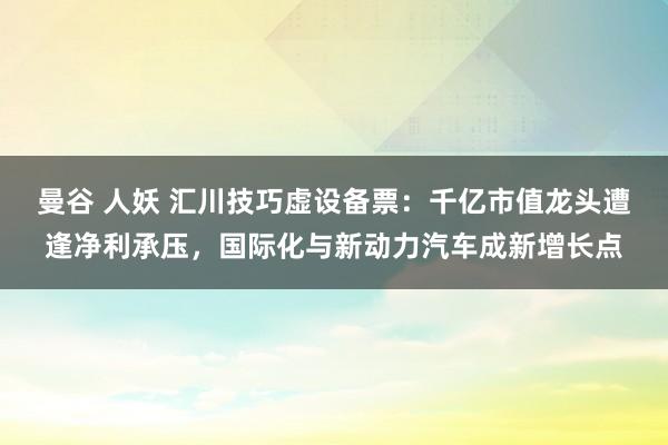 曼谷 人妖 汇川技巧虚设备票：千亿市值龙头遭逢净利承压，国际化与新动力汽车成新增长点