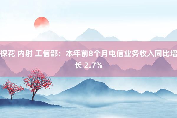 探花 内射 工信部：本年前8个月电信业务收入同比增长 2.7%