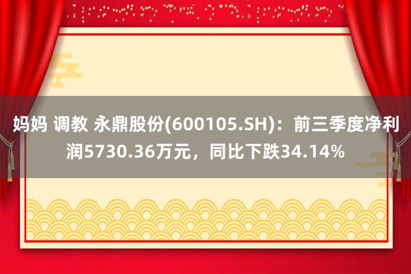 妈妈 调教 永鼎股份(600105.SH)：前三季度净利润5730.36万元，同比下跌34.14%