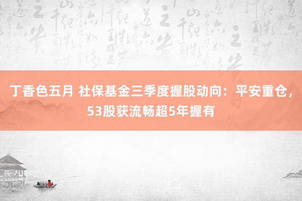 丁香色五月 社保基金三季度握股动向：平安重仓，53股获流畅超5年握有