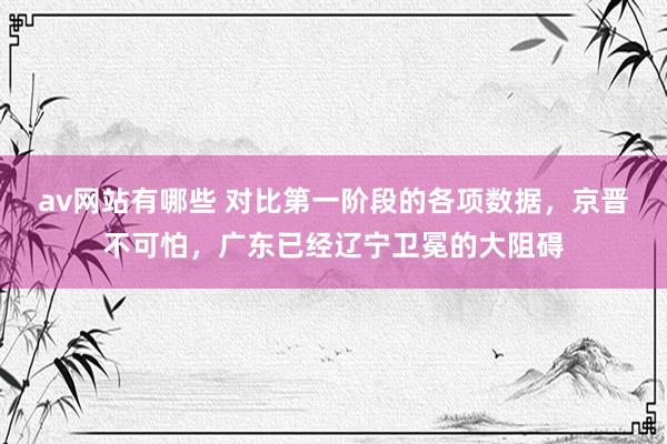 av网站有哪些 对比第一阶段的各项数据，京晋不可怕，广东已经辽宁卫冕的大阻碍