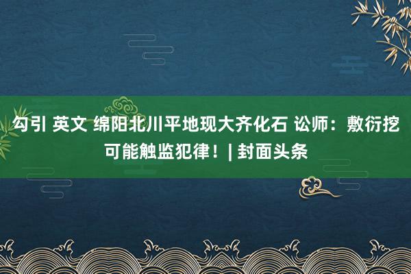 勾引 英文 绵阳北川平地现大齐化石 讼师：敷衍挖可能触监犯律！| 封面头条