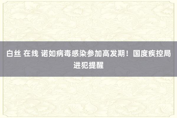 白丝 在线 诺如病毒感染参加高发期！国度疾控局进犯提醒