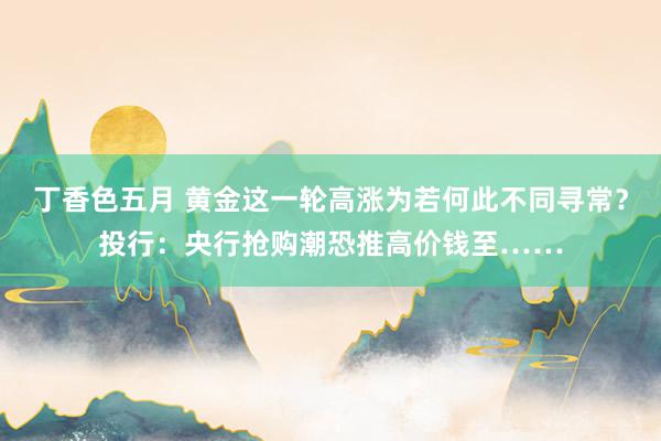 丁香色五月 黄金这一轮高涨为若何此不同寻常？投行：央行抢购潮恐推高价钱至……