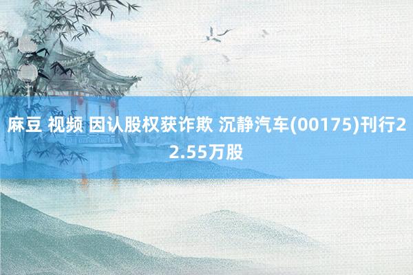 麻豆 视频 因认股权获诈欺 沉静汽车(00175)刊行22.55万股