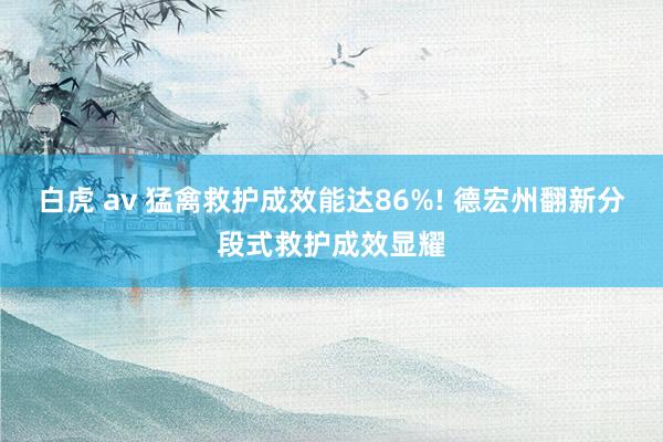 白虎 av 猛禽救护成效能达86%! 德宏州翻新分段式救护成效显耀