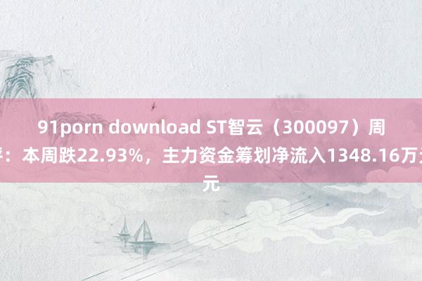 91porn download ST智云（300097）周评：本周跌22.93%，主力资金筹划净流入1348.16万元