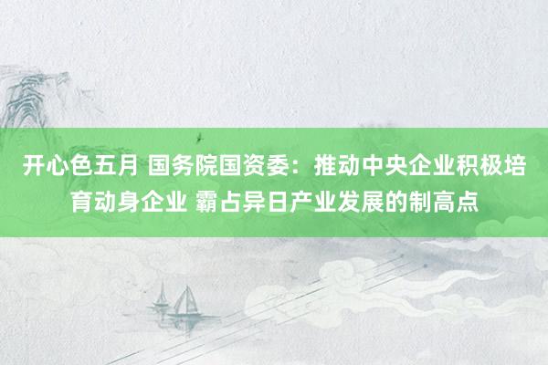 开心色五月 国务院国资委：推动中央企业积极培育动身企业 霸占异日产业发展的制高点