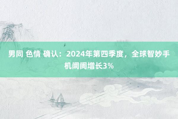 男同 色情 确认：2024年第四季度，全球智妙手机阛阓增长3%