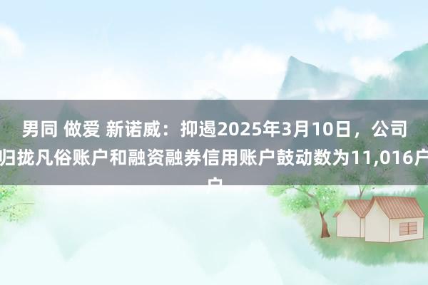 男同 做爱 新诺威：抑遏2025年3月10日，公司归拢凡俗账户和融资融券信用账户鼓动数为11，016户